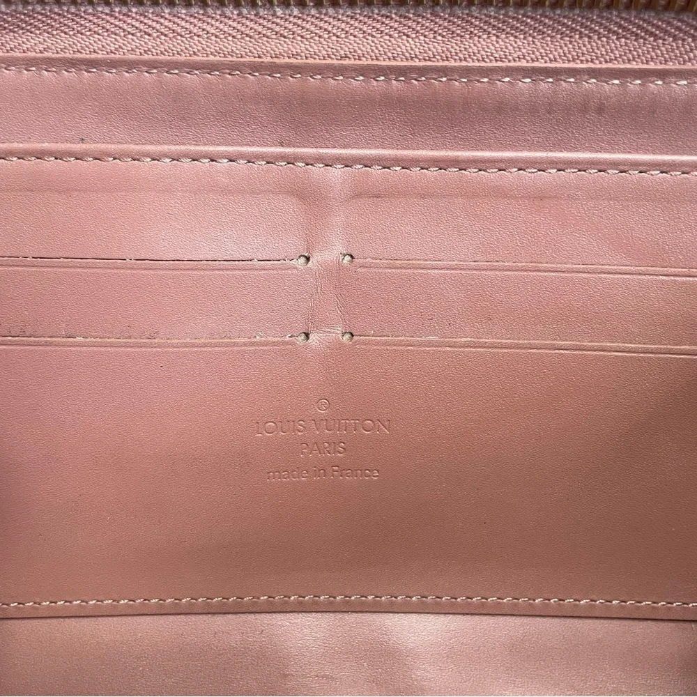 Louis Vuitton Caramel Light Brown Vernis Zip Around Long Wallet Zippy Authentic